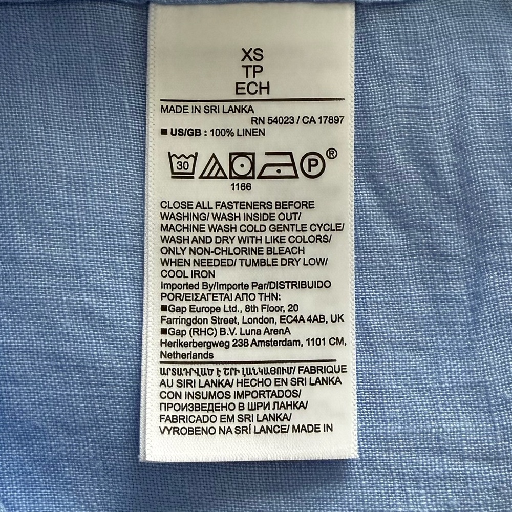 Banana Republic Woman’s Blue 100% Linen Button Down Top XS - Picture 4 of 4